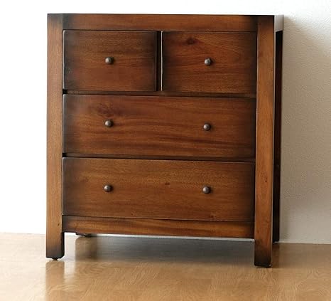Amazon チェスト 3段 木製 無垢 ローチェスト ベッドサイドチェスト タンス アンティーク アジアン おしゃれ 幅55 奥行40 高さ60 完成品 ミンディ4ドロアーチェスト Ass6811 チェスト タンス オンライン通販
