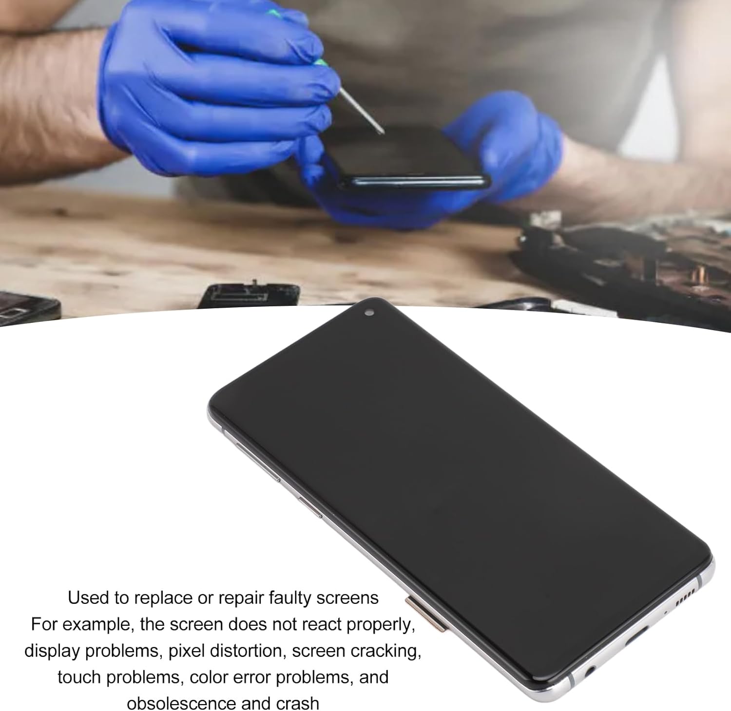 LCD Display Assembly, Screen Replacement with Frame and Complete Repair Tools for Smartphone