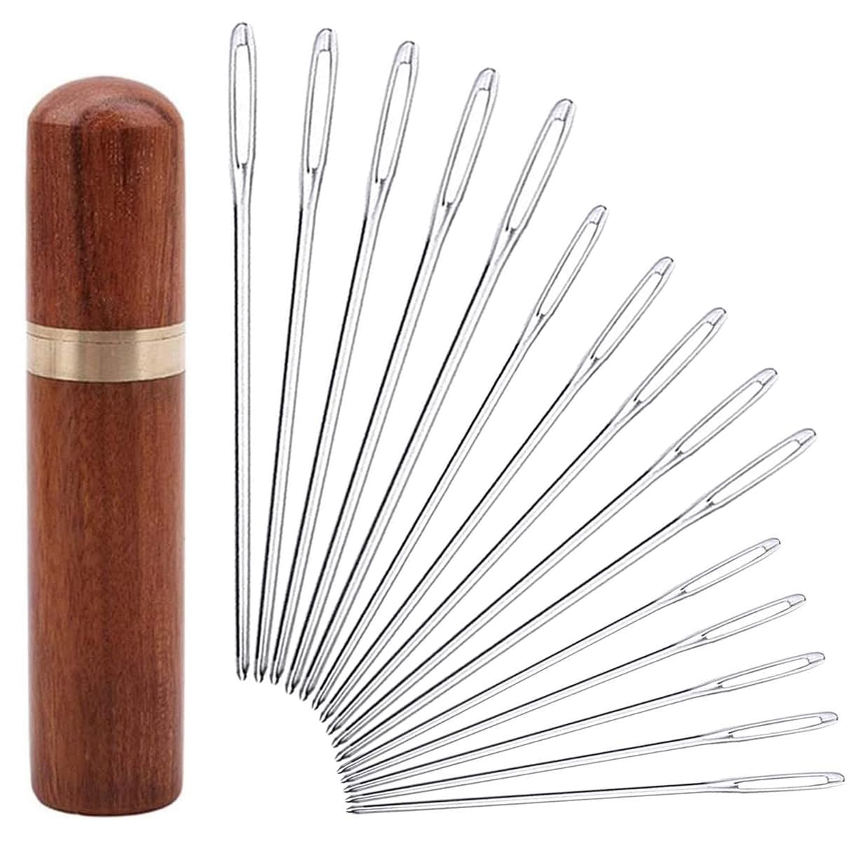 YKLbpd Large Eye Blunt Needles,15 Pieces Stainless Steel darning Needles for Yarn，Yarn Knitting Needles, Knitting and Crochet Supplies
