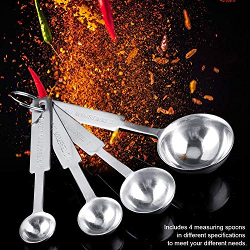 Image of INKULTURE Stainless Steel Measuring Spoon for Dry or Liquid /Kitchen Gadgets for Cooking & Baking Cakes /Measuring Spoons Set (Set of 4 Spoons)