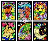 Stuff2Color Unicorn, Leopard Cub, Turtles, Moon, Seahorse, & Sun - 6 Fuzzy Velvet Posters