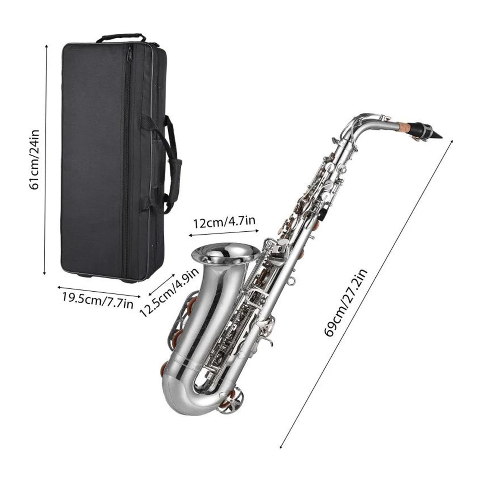Saxofón alto en mi bemol Instrumento de metal adecuado para principiantes y jugadores profesionales