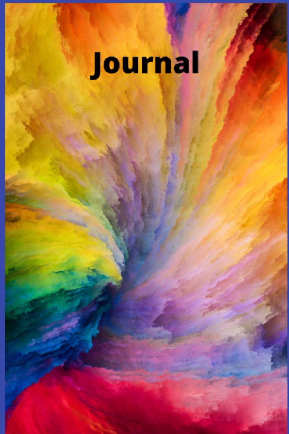 Burst of color paperback journal: Rainbow colors burst from the cover, 100 lined pages