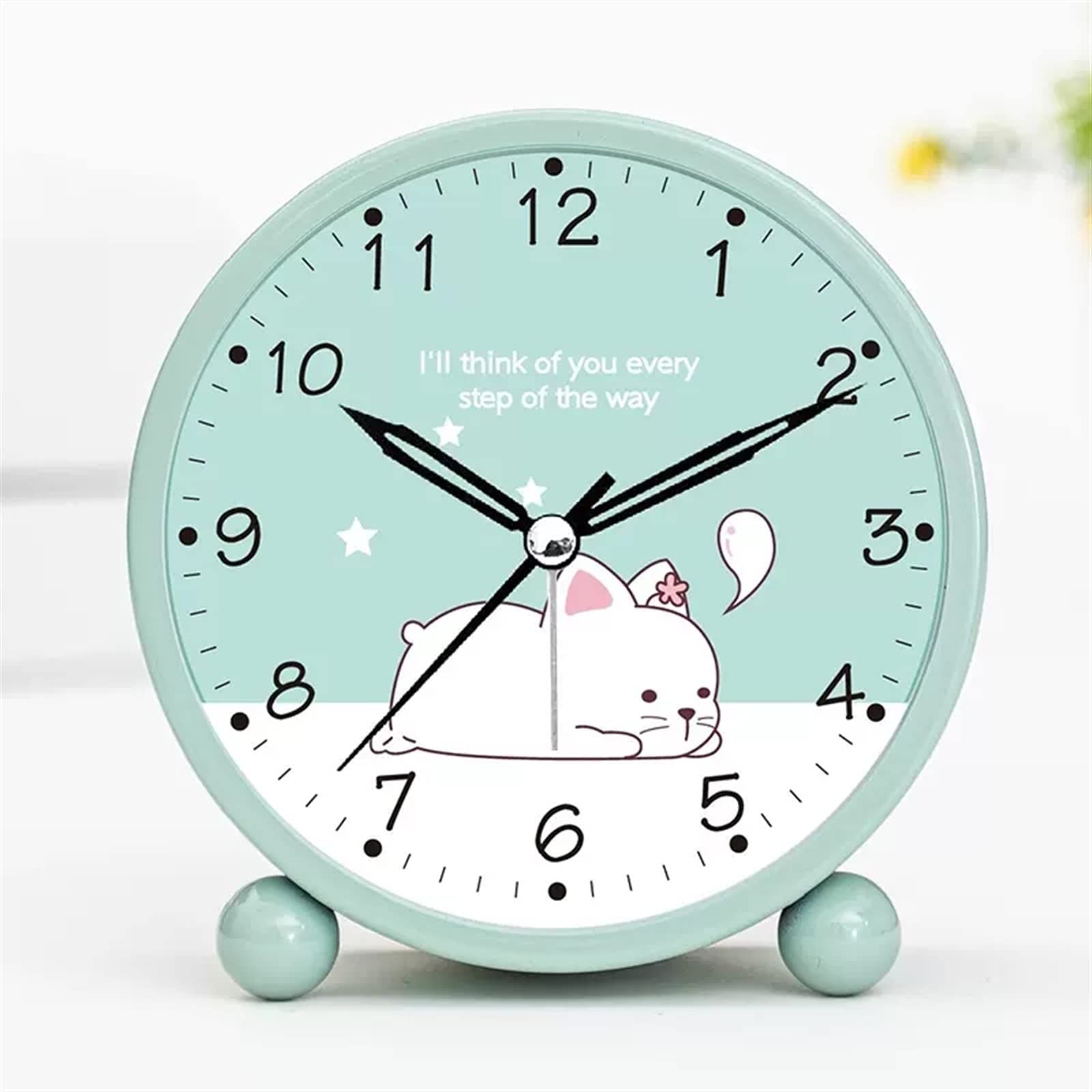 SBZIOJHDR alarm clock, Alarm clocks bedside for bedrooms, Clock,Clocks Bedside,Round, with Night Light Snooze Function Battery Operated