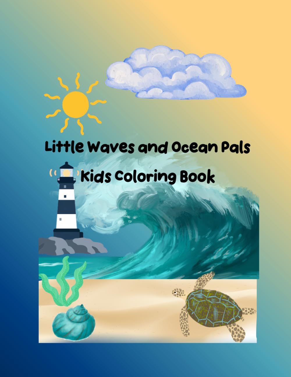 Little Waves and Ocean Pals Kids Coloring Book