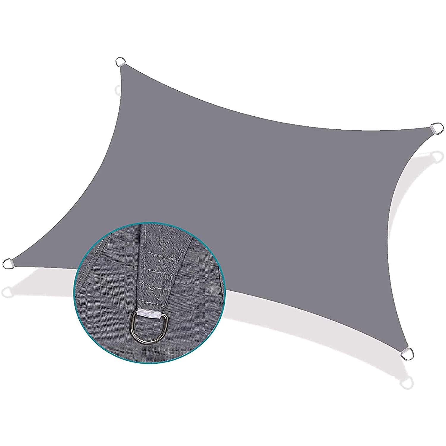 LYGBAOFUL Vela ombreggiante per Patio Resistente e Impermeabile, 5 x 6 m, Grigia, con Blocco della Luce Solare al 97%, per Parasole da Giardino, Posto Auto Coperto per Patio Esterno, Pieghevole