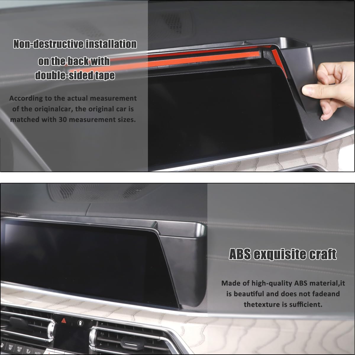 ABS Car Center Console Insert Organizer Storage Tray for BMW X5 G05 X6 G06 X7 G07 2019-2022 Navigation Screen Rear Storage Tray Organizer Accessories
