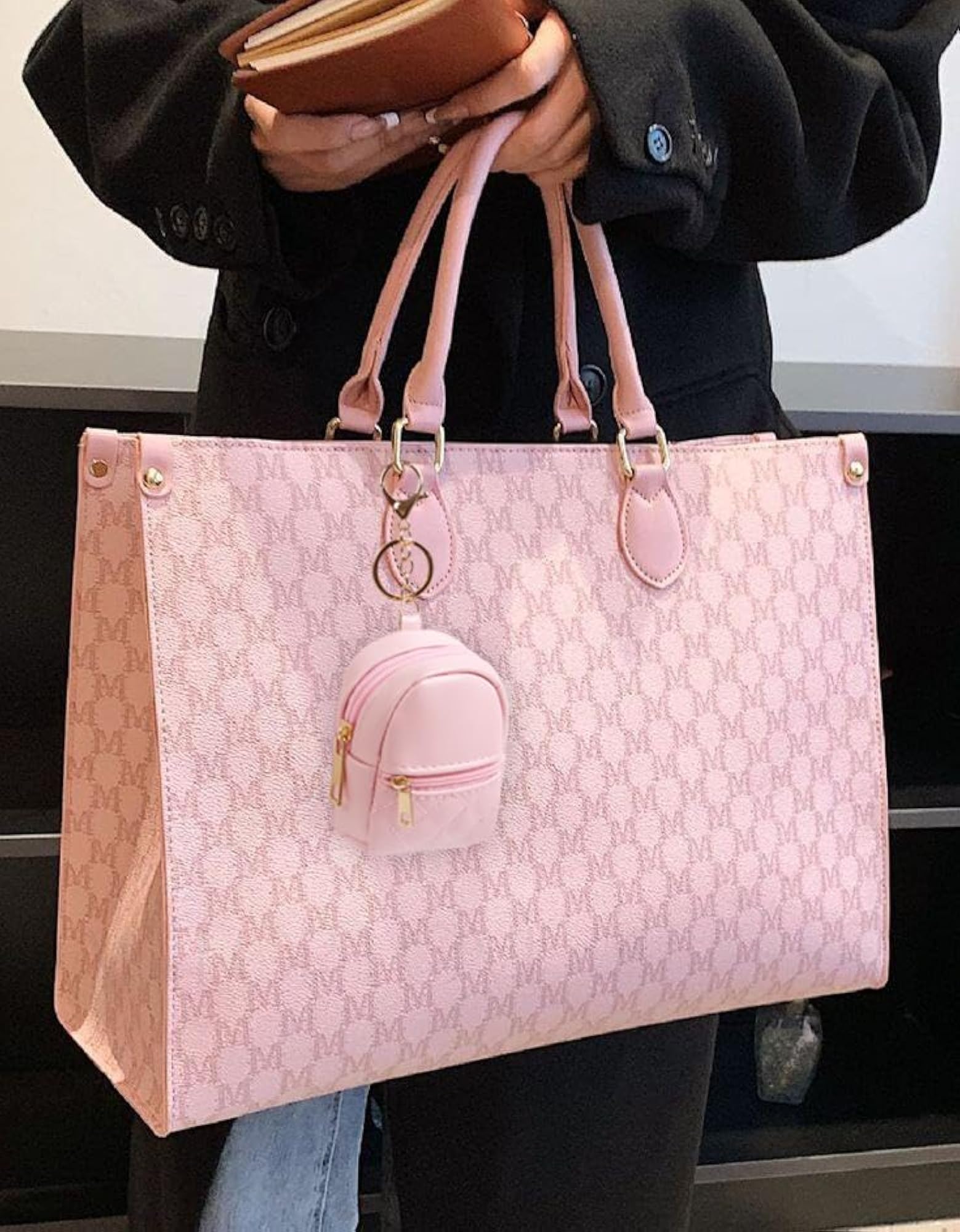4Pcs Mini Backpack Keychain, Cute Cosmetic Bag for Women