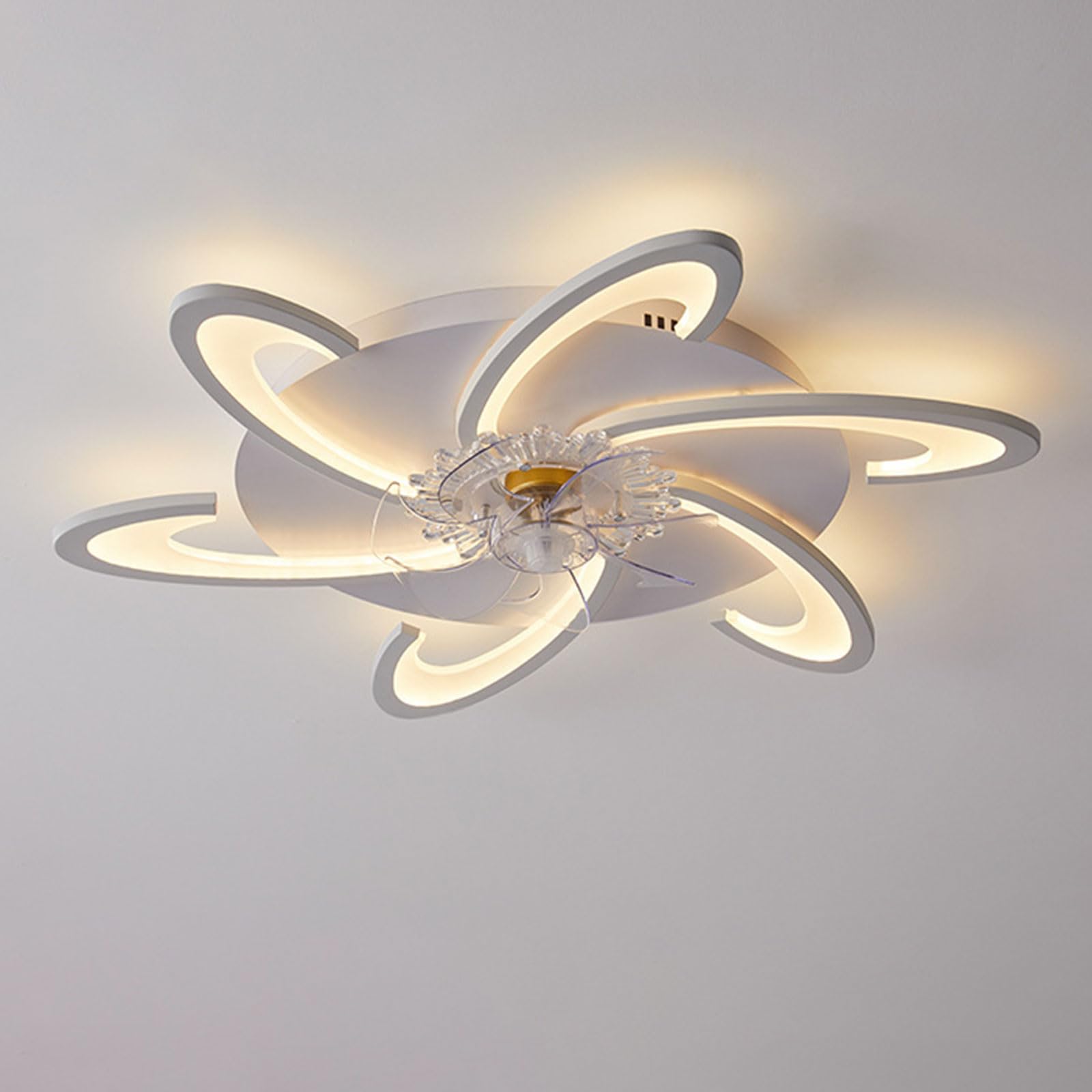 HXYSXHJUO Ceiling Fans with Lights and Remote 32in Fan Light Flush Mount Low Profile Dimmable LED Lighting for Bedroom Lounge Room Living