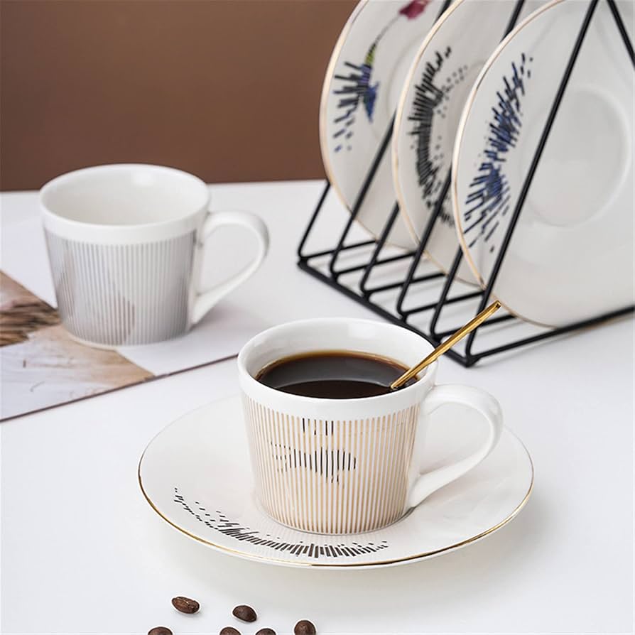 Amazon.co.jp: FBITE 精緻なコーヒーカップセット、ミラーカップ