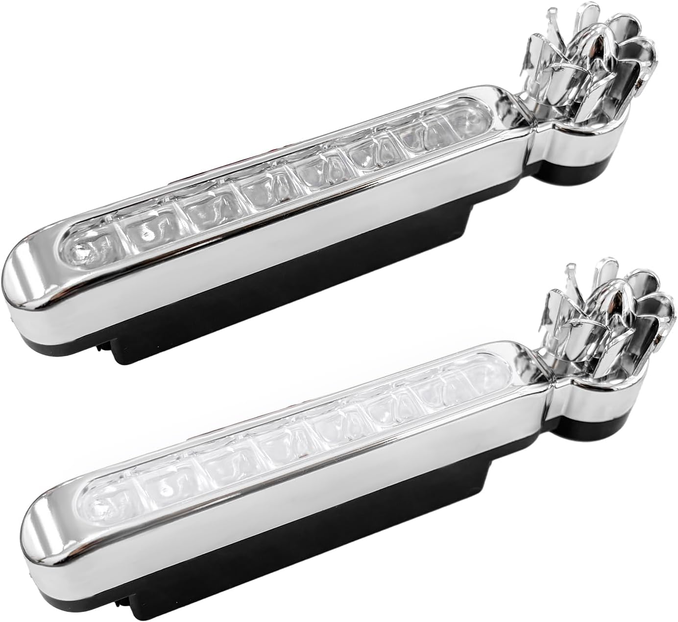 Dickno 2 PCS LED Wind Powered Vehicle Lights, 8 LED Waterproof Car Wind Energy Daytime Light, Auto LED Daytime Running Lights No Need External Power Supply, Universal Car Accessories (White)