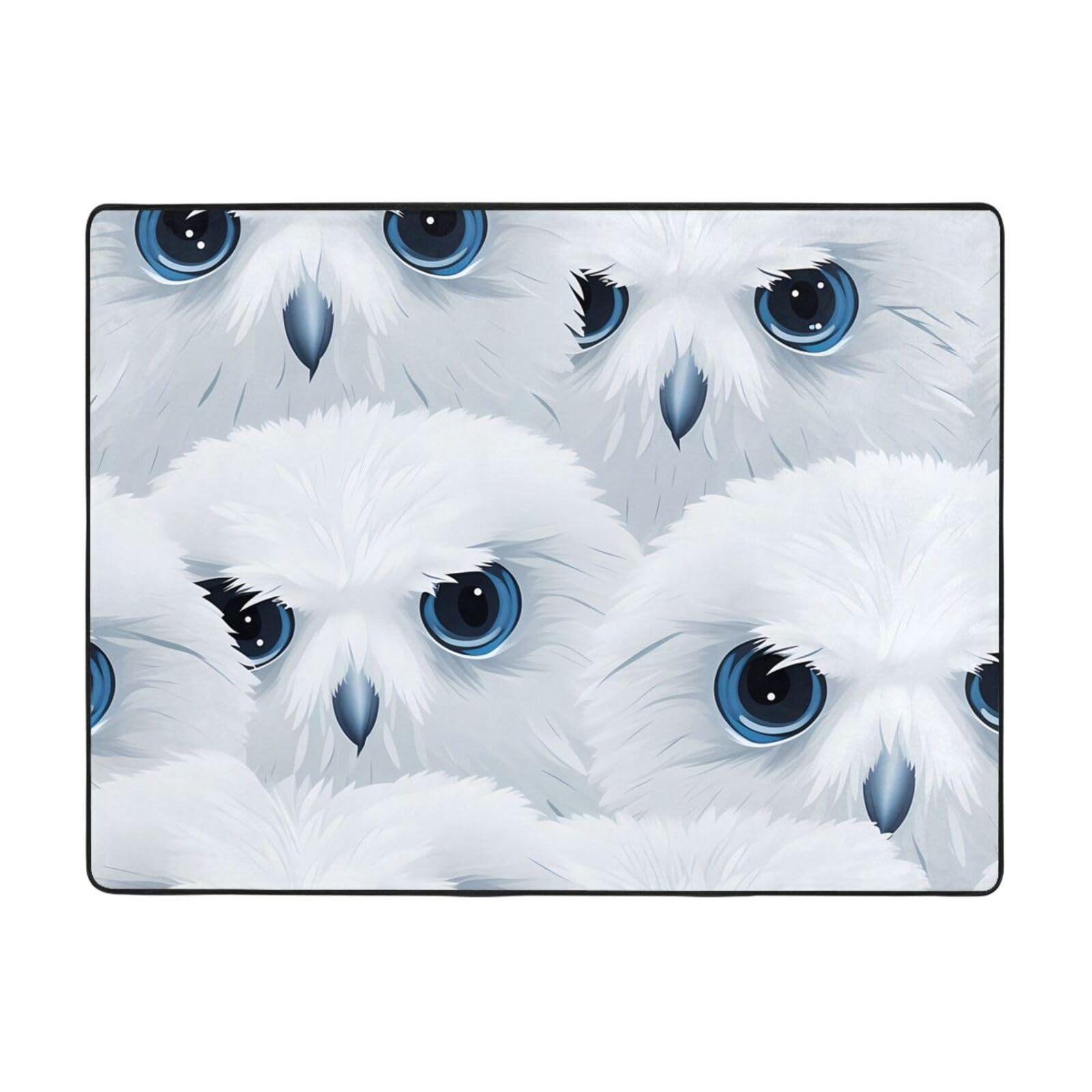Tapis salon hibou enneigé velours doux pour une chambre cocooning