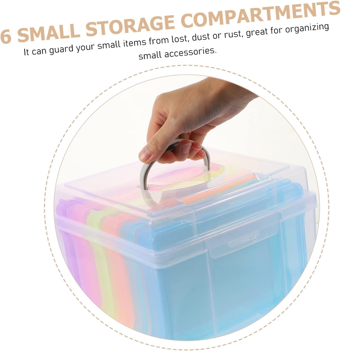 jojofuny 1set Photo Storage Box Multi-function Organizer for Photos Cards Crafts and Items Transparent Design Snap Closure of Versatile Storage