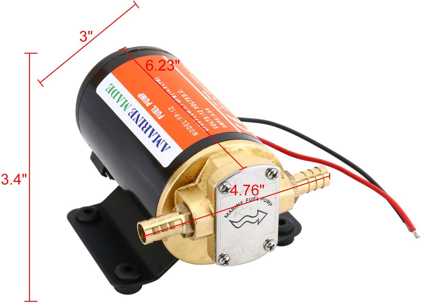 Amarine-made 12v Scavenge Impellor Gear Pump Diesel Fuel Scavenge Oil