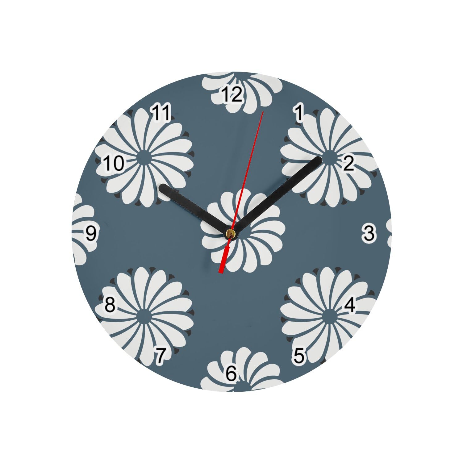 Horloge murale japonaise Nejiri bleu pour salon moderne et bureau épuré