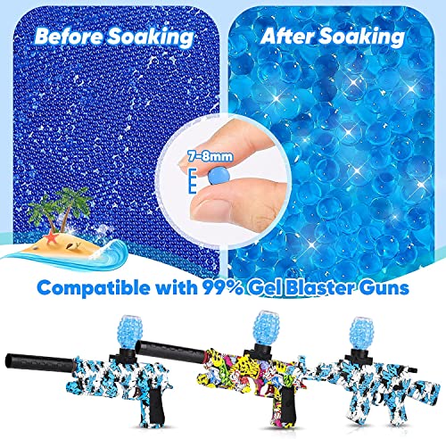 Water Balls Beads Refill Ammo (7-8 Mm, 6Pack,10000 Pieces Per Pack), Gel Splatter Ball Blaster Bullets Compatible With Splatter Ball Gun, Blue #TOP1