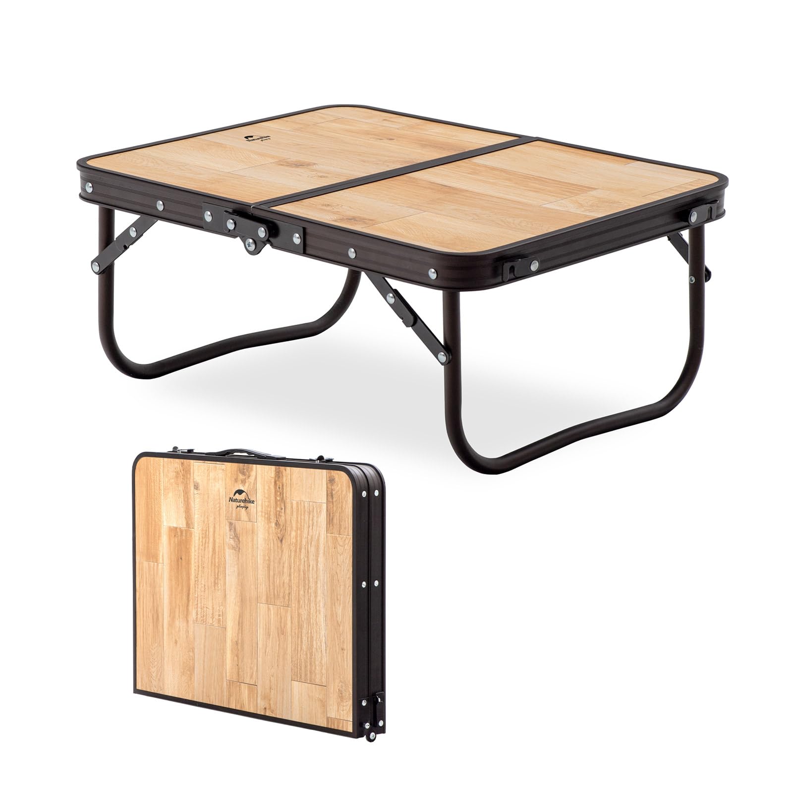 Naturehike Campingtisch Klappbar Klapptisch höhenverstellbar MDF Tisch mit Tragetasche für Outdoor Camping, Garten, Reisen, Multifunktionstisch 53 x 40 x 23 cm - klein Holz