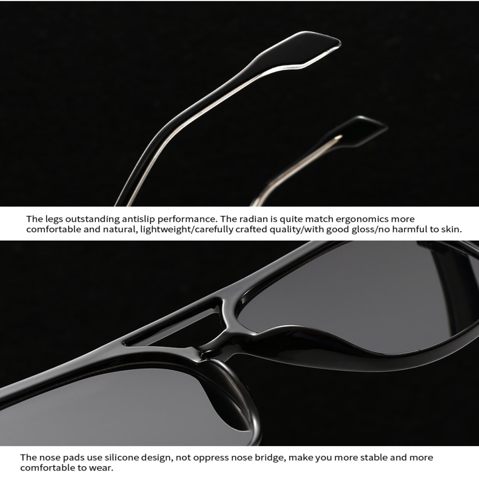 Okulary przeciwsłoneczne Fashion Square Frame Okulary przeciwsłoneczne do jazdy samochodem Okulary męskie z dużą ramką