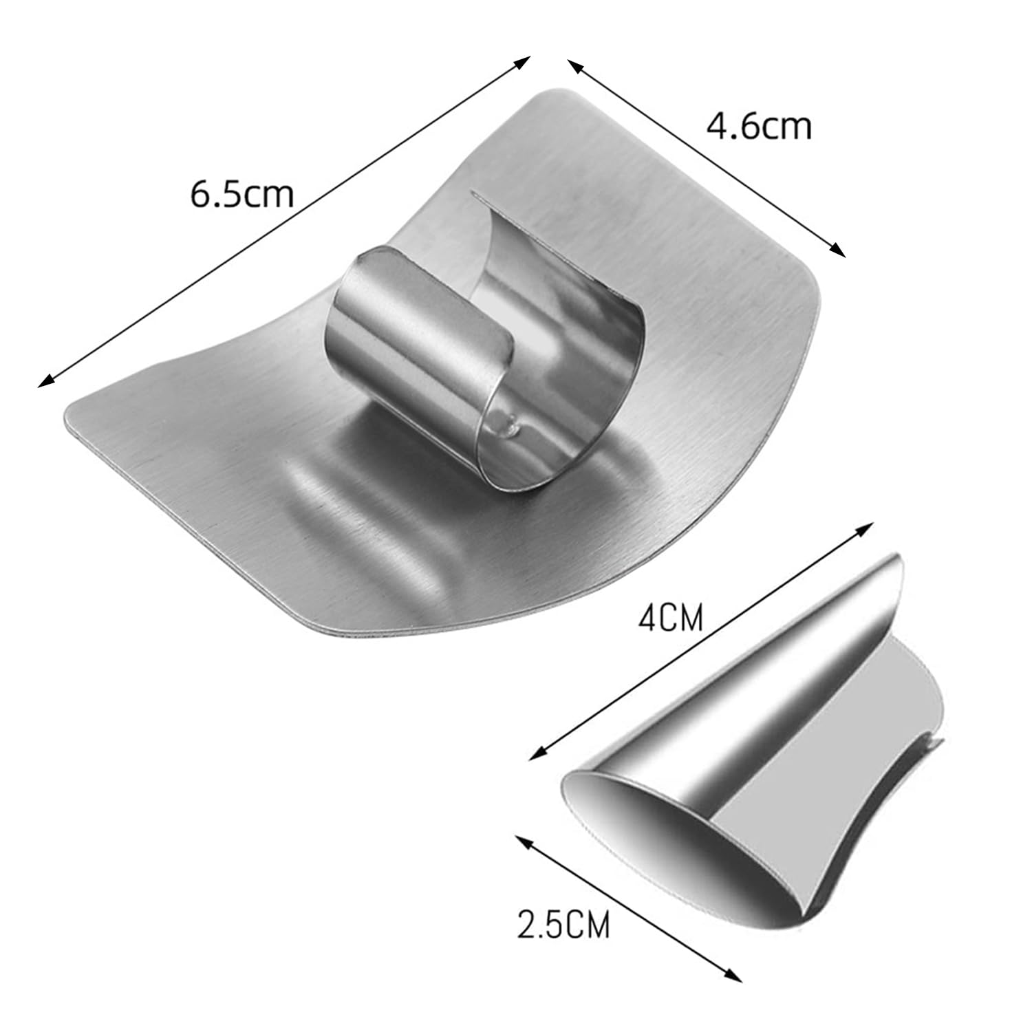 Lot de 4 Protege Doigt Cuisine, Protège-Doigts en Acier Inoxydable pour Couper Protection - Support Réglable - Protection des Doigts - Outil de Cuisine