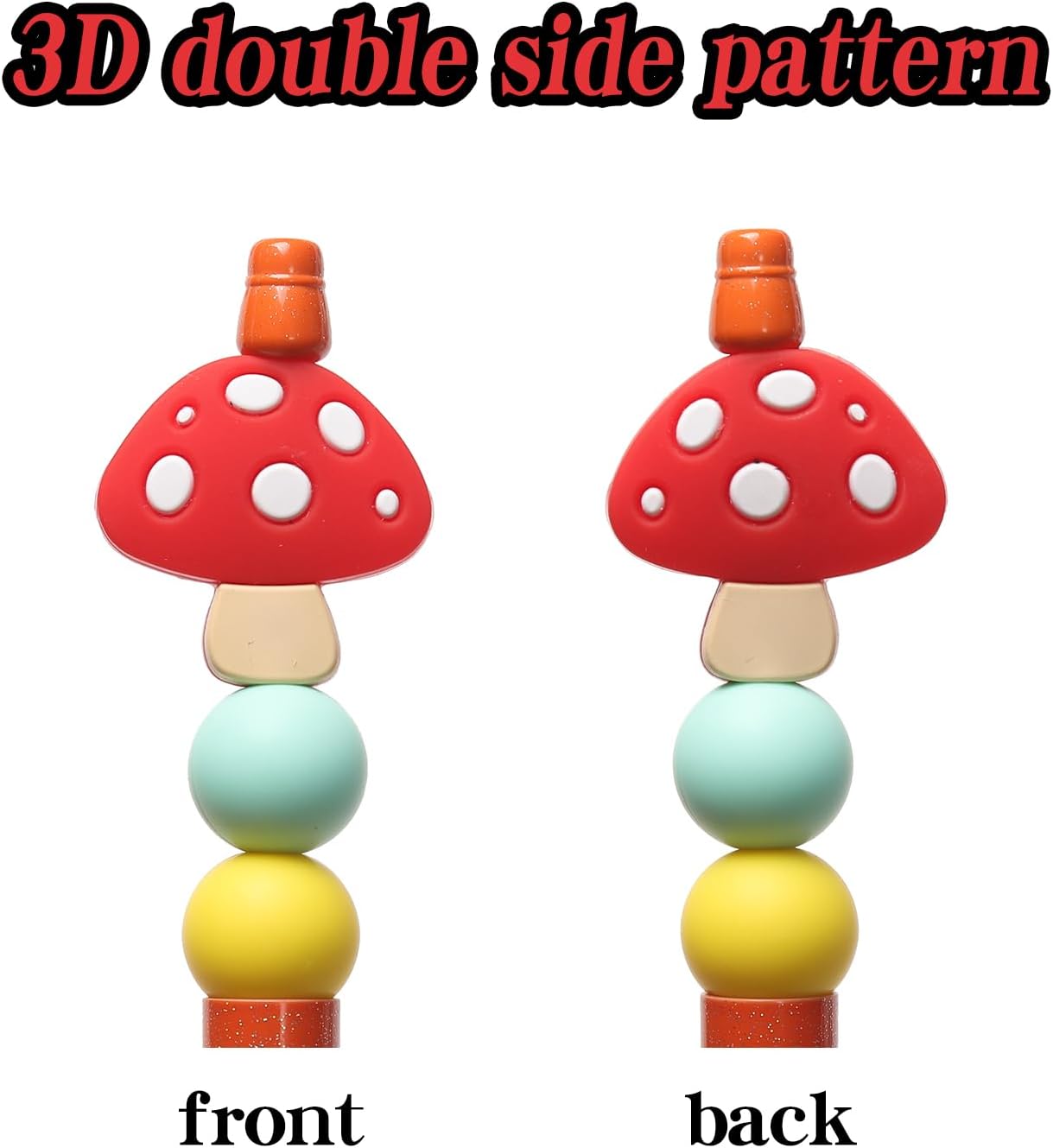 50 Pcs Non-Repeat Silicone Beads Bulk, Colorful Silicone Focal Beads for Pens Keychains Making DIY Gift Crafts Decoration Necklace Bracelet Jewelry, Rubber Spacer Loose Beads - Image 7