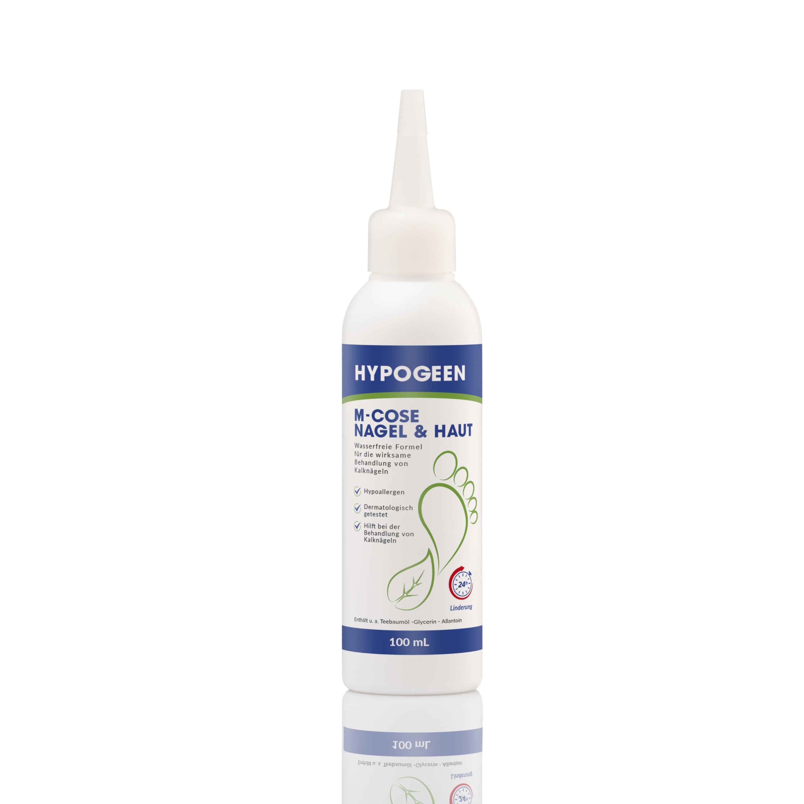 Hypogeen M-cose Nagelpilz 100ml - Nagelpilz behandlung - Enthält Teebaumöl, Glycerin und Allantoin - Wasserfrei - Revitalisierend - Für Fuß- und Handpflege - schnelles Ergebnis - Flasche 100ml