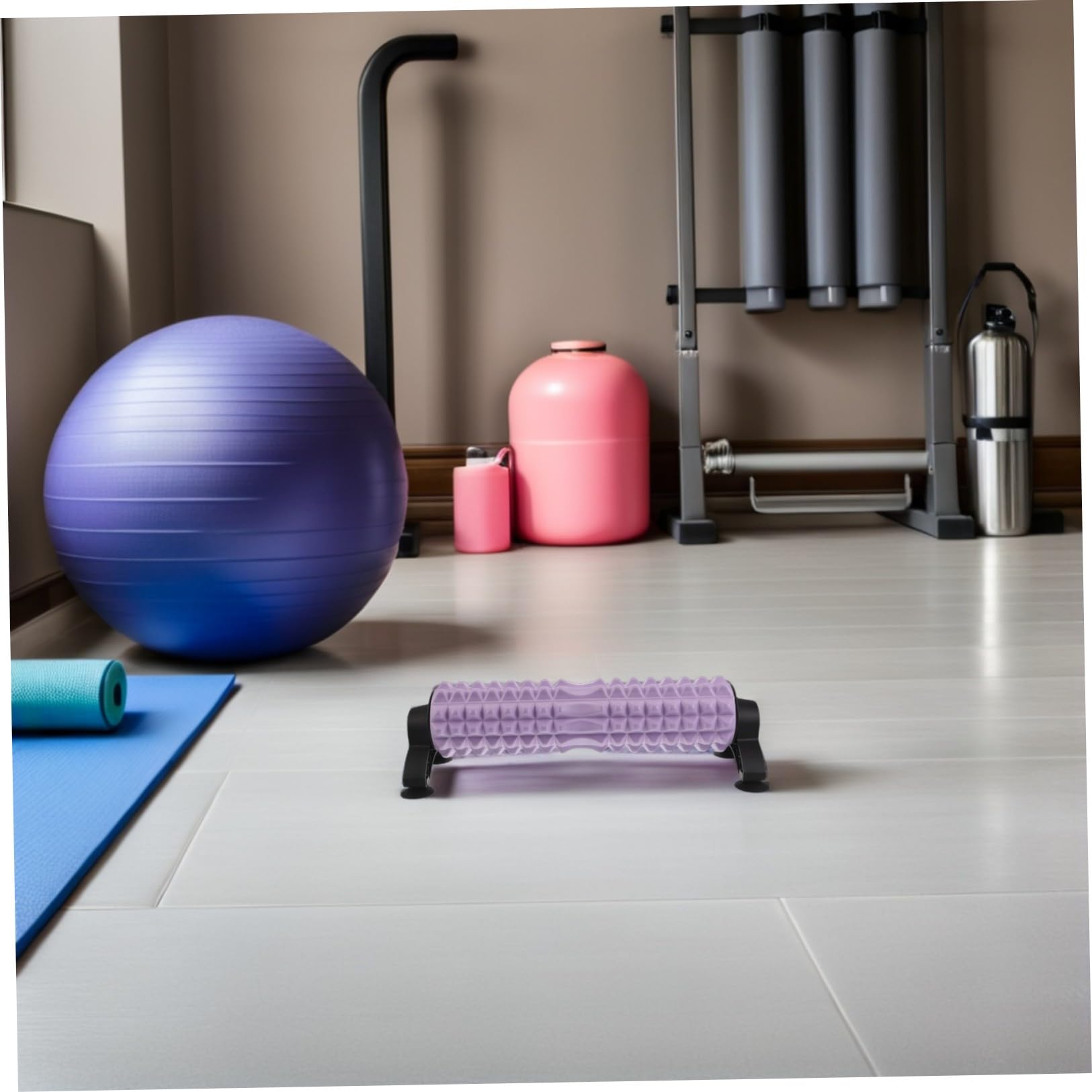 VICASKY Rullo la Flessibilità in Schiuma Solido con Supporto per Massaggio Muscolare Schiena e Gambe per Fitness e Yoga