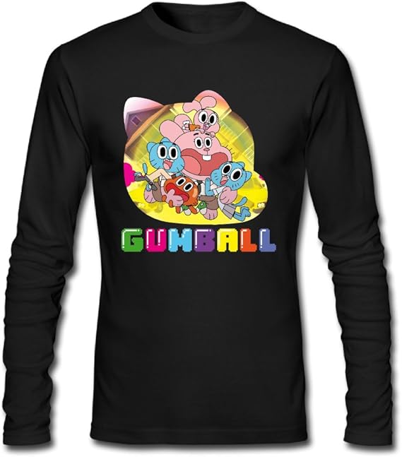 Amazon Co Jp Julia おかしなガムボール 猫 イラスト 男性着 流行 Uネック ロングスリーブ U首シャツ 通気 ソフト Black Size S ファッション