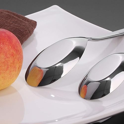 Miniatura 6 de renvena Cucharas de sopa gruesas y pesadas, cucharas de sopa de acero inoxidable, cucharas de mesa, 10 unidades tipo A