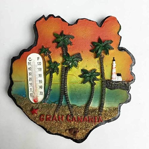 Miniatura 2 de Termómetro 3D Gran Canaria España Nevera Imán Nevera Recuerdos Turísticos Hecho a Mano Resina Artesanía Pegatinas Magnéticas Decoración Hogar Cocina