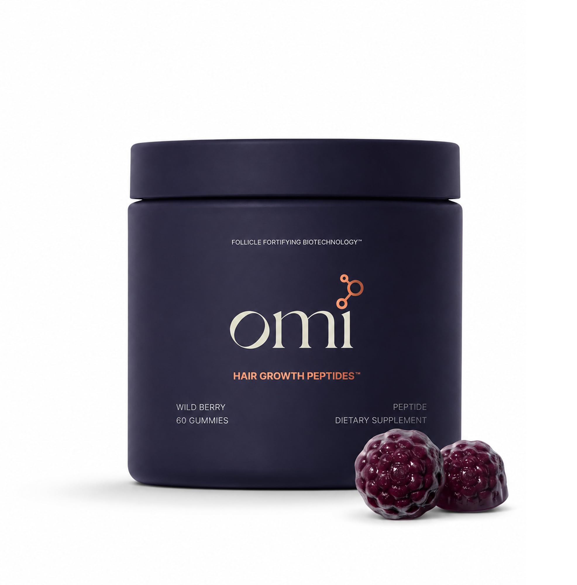 Peptides for Hair Growth, Gummies for Women with Patented Follicle Fortifying Biotechnology, Now in Delicious Wild Berry Flavor