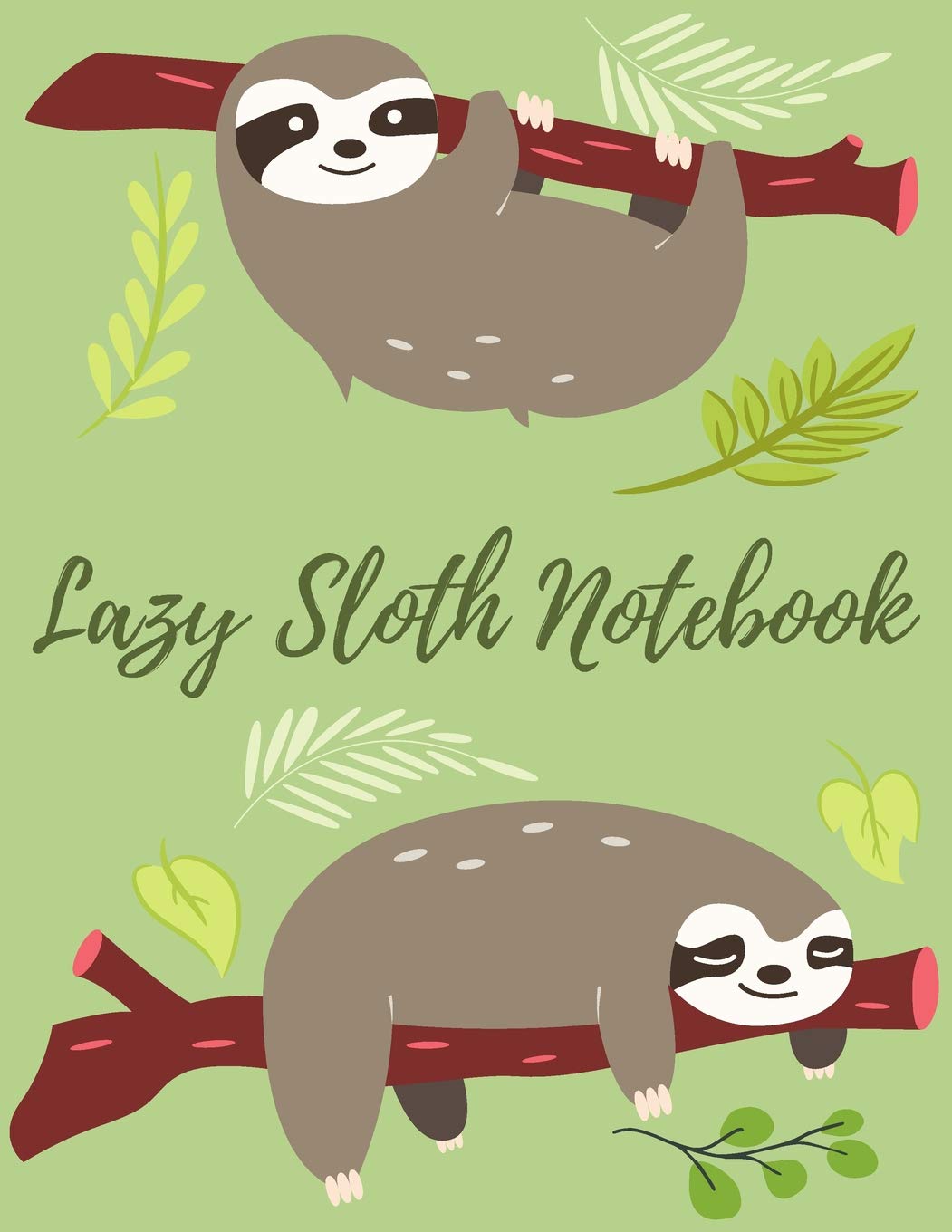 Lazy Sloth Notebook. Blank Lined Composition Journal