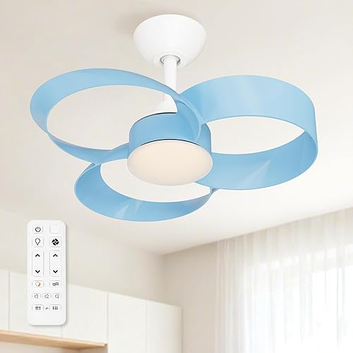 Miniatura 14 de FANX - Ventilador de techo de 22 pulgadas con luz y control remoto, motor CC silencioso, LED regulable, control reversible de 3 velocidades, fácil