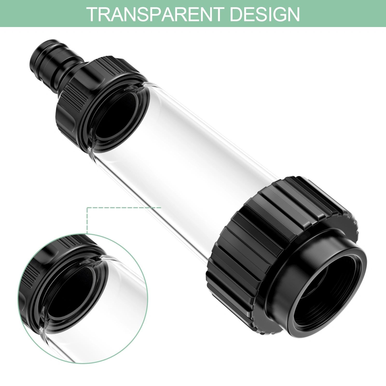 Filtro Riego Goteo, Filtro para Manguera de Agua, Prefiltro de 3/4 Pulgadas para Hidrolimpiadora de Alta Presion, Juego de Filtros de Agua Universales para Jardín, con núcleo del Filtro