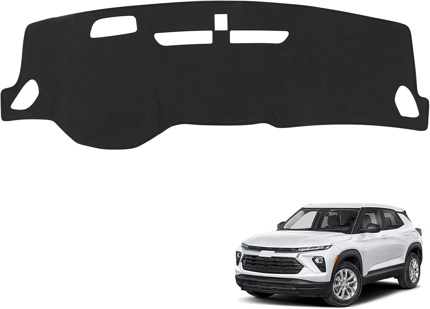 Black Dashboard Dash Board Cover Mat Carpet for Chevy Trailblazer 2021-2025 Accessories Dash Cover Flannel Material Dash Mat Sunshade for Chevy 2021-2025 Trailblazer