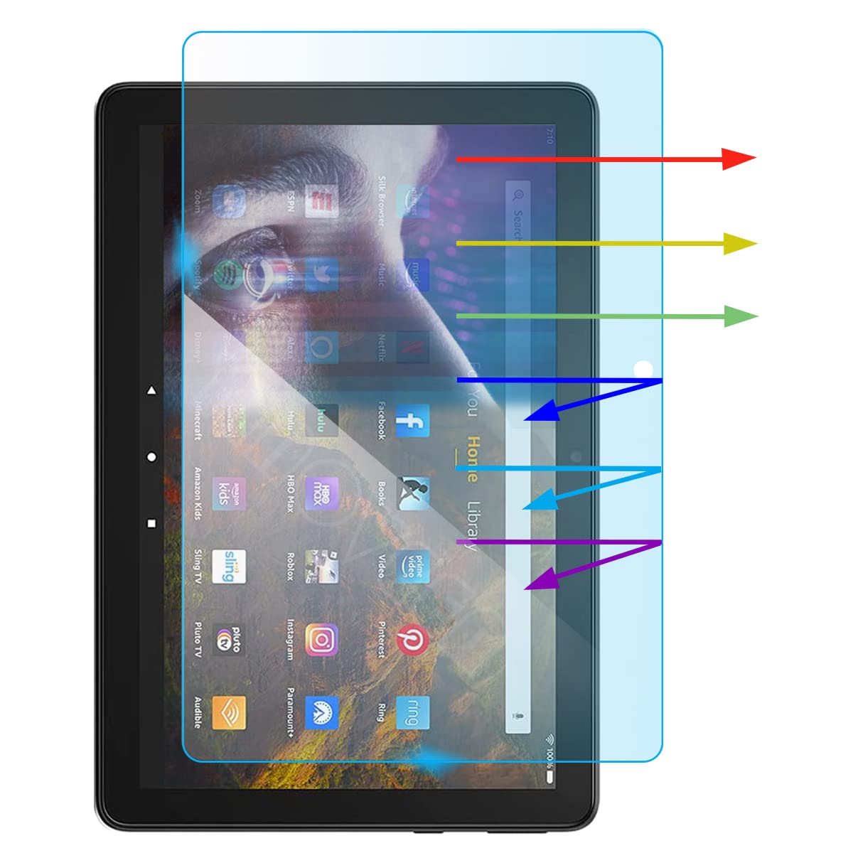 YINOVEEN 2PCS Design for All-New Fire HD 8 and Fire HD 8 Plus Tablet 8-inch (14th/12th/10th Generation - 2024/2022/2020 Release)Anti Blue Light Anti Glare Screen Protector, Eye Protection Screen Filter