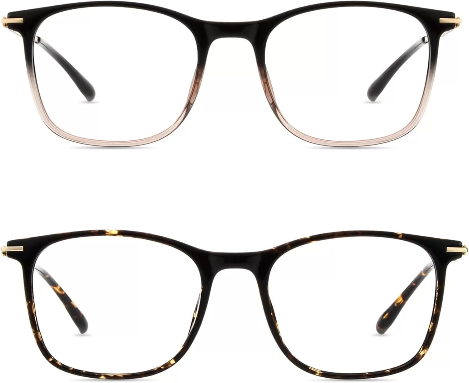 Firmoo Blue Light Glasses for Women Men, Reading Glasses 0.0x-3.0x, Ultra Light Square Frame, Premium TR90 & Metal Blend