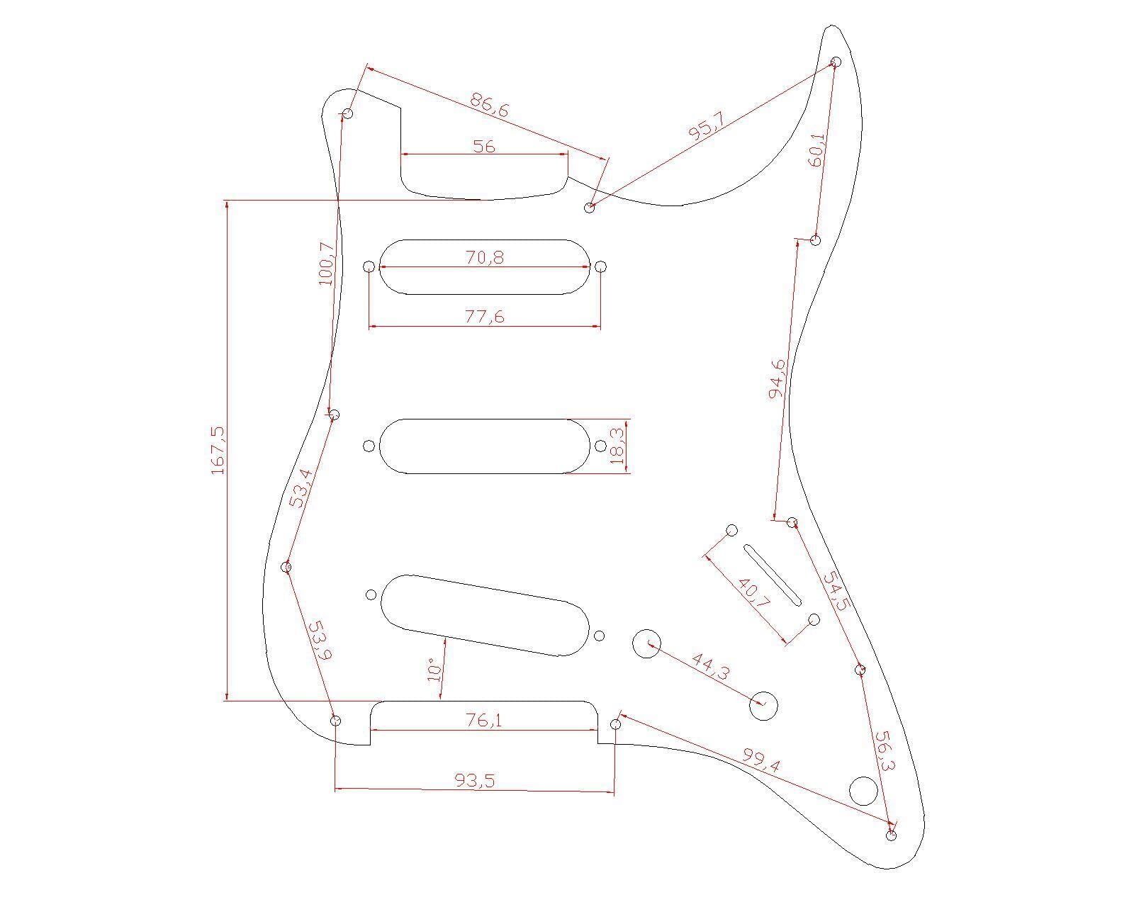 Matte Aluminium Strat Pickguard Matte Anodized Pickguard for