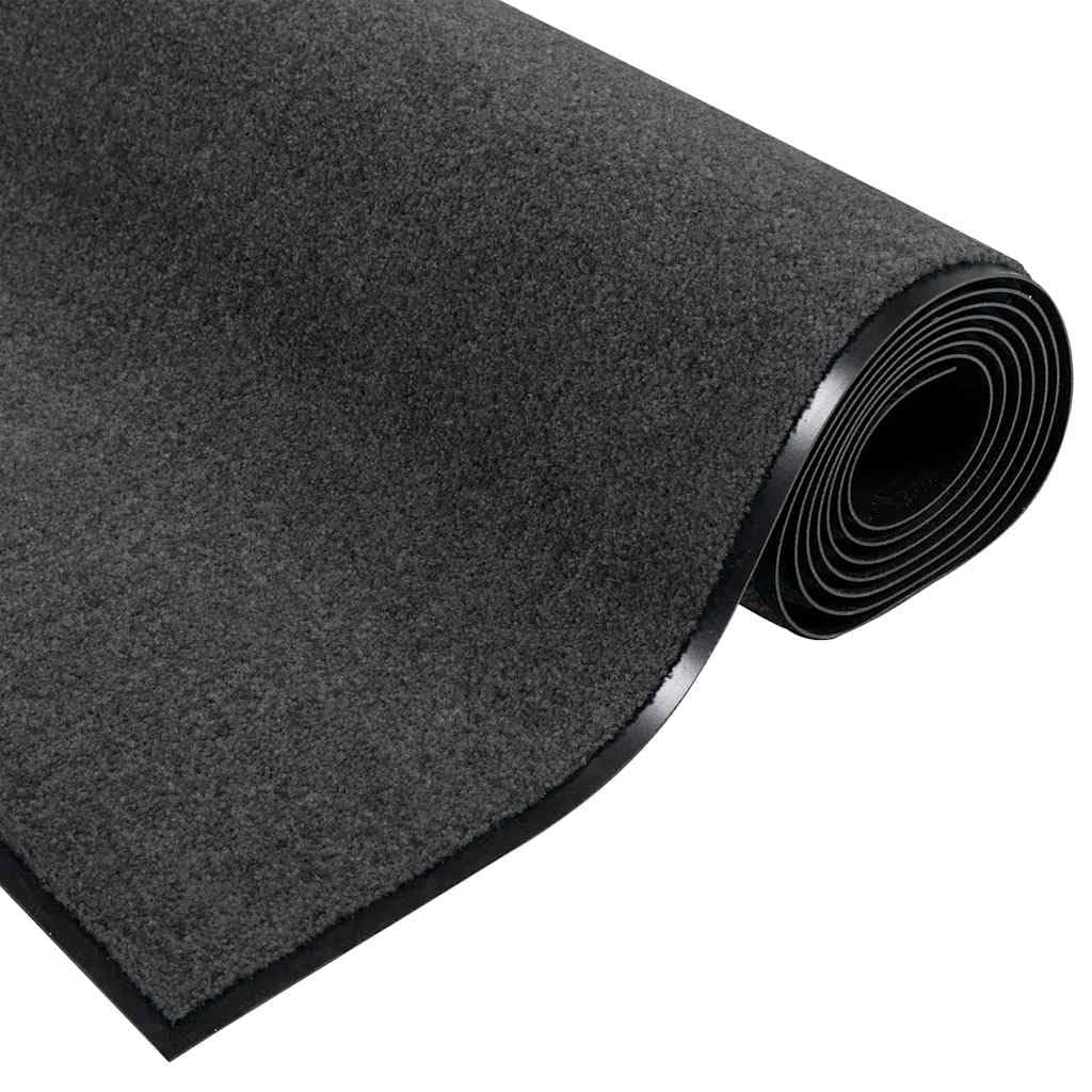 Alfombra para puerta, antracita y negro, 120 x 250 cm, de PVC 100 % poliamida, alfombrilla de retención de suciedad, alfombrilla rectangular para interiores y exteriores, con diseño moderno y