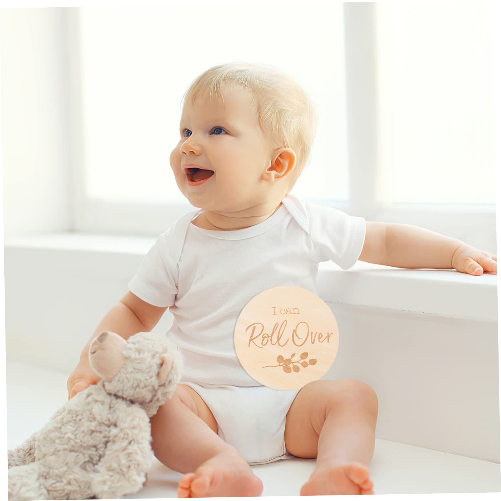 Toyvian 36stücke Holz Meilenstein Karten Für Monatliche Wachstumskarten Fotos Requisiten Deko Für Babyraum Erinnerungen Festhalten