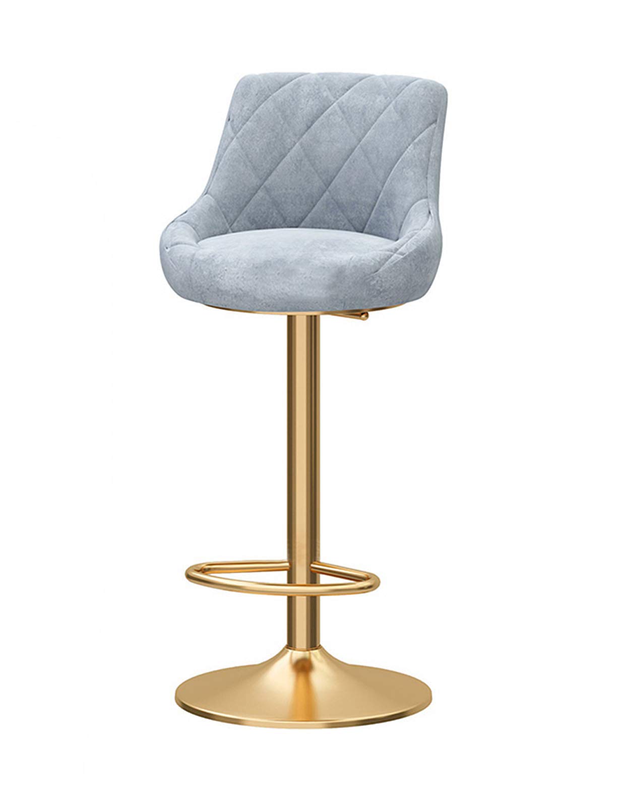 Tabouret de bar en velours or | Chaise de cuisine rotative