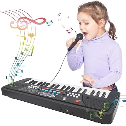 HOMOZE Kids Bigfun Musical Keyboard Piano with Mic | 37 Keys Piano for Kids Electronic Piano with Microphone | Musical Educational Toys for 5+ Year Kids, Boys & Girls | Best Gifts for Kids