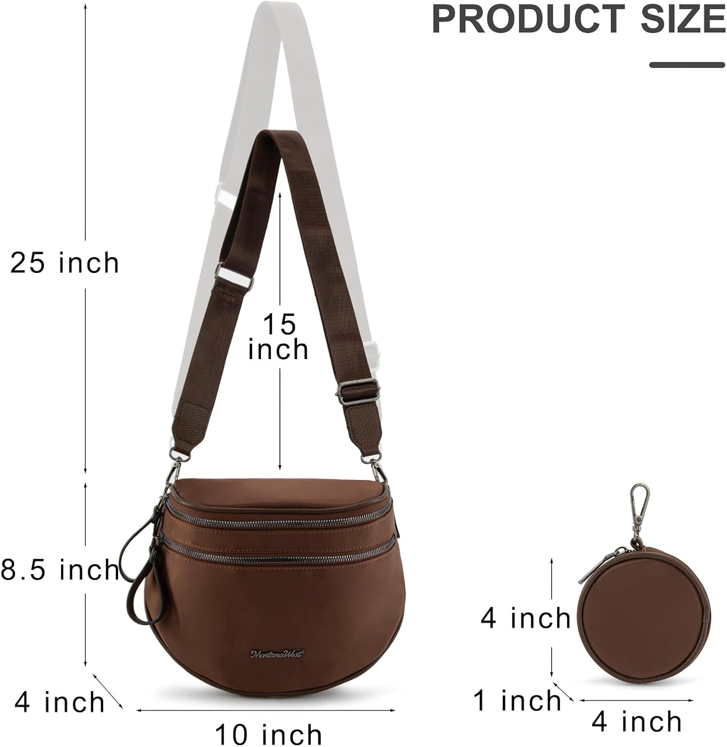 Montana West Large Bum Bag Nylon Crossbody Bags Mom Purse with with Coin Purse - Image 4