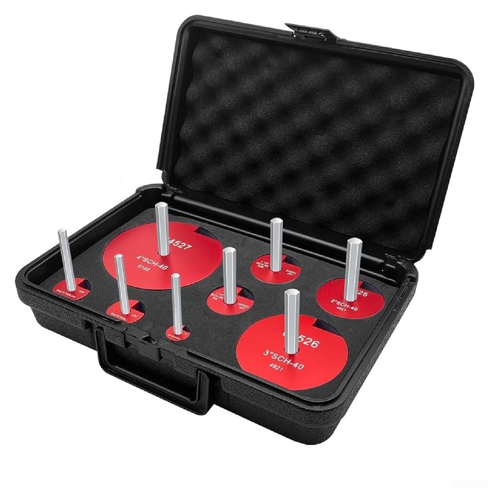 Kit de escariador de tubería PPR 8 piezas de ahorro de montaje para desagües de PVC CPVC ABS con tamaños de eje hexagonal de 3/8 pulgadas, 0.5-4 pulgadas para taladro de 1/2 pulgada, rojo
