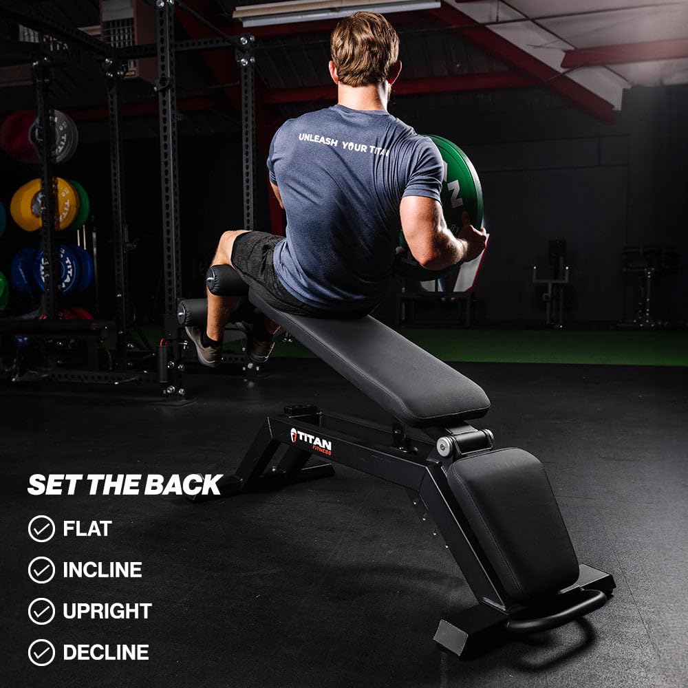 Series FID Bench, Adjustable Weight Bench with 70 Flat, Incline, Decline Angles, Rated 600 LB, Durable Vinyl Padding, Workout Bench for Home Gym Weightlifting & Strength Training