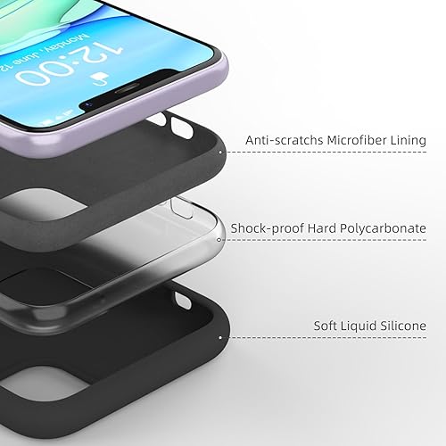Miniatura 4 de K TOMOTO Funda de silicona líquida compatible con iPhone 11 (6.1 pulgadas), cubierta de goma de gel de protección completa con forro de microfibra