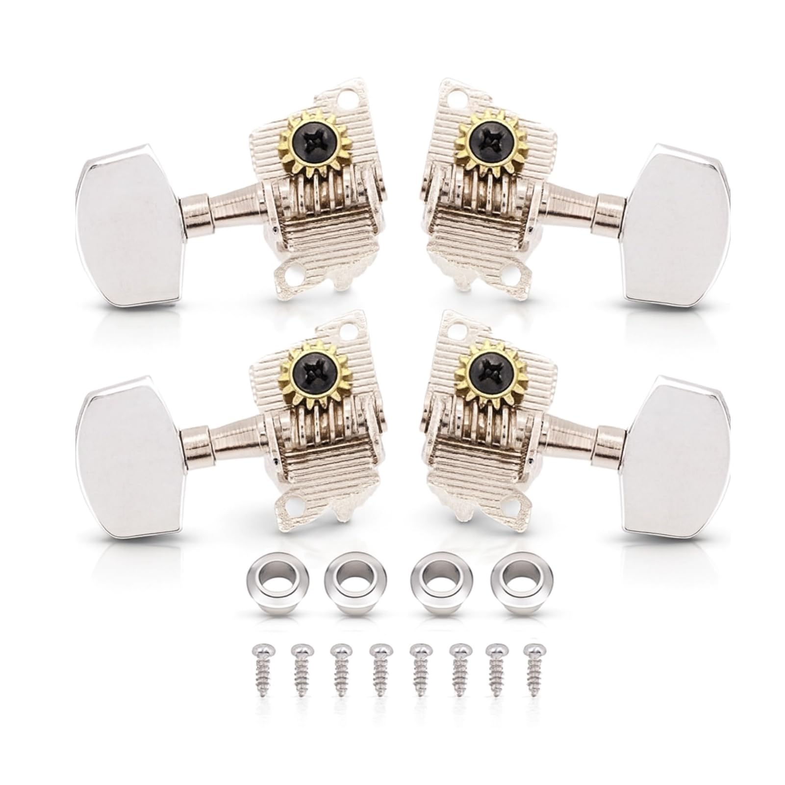 Ukulele Tuning Pegi, 2L2R klasyczny styl ukulele, końcówki maszynowe do ukulele, części DIY (srebrne)