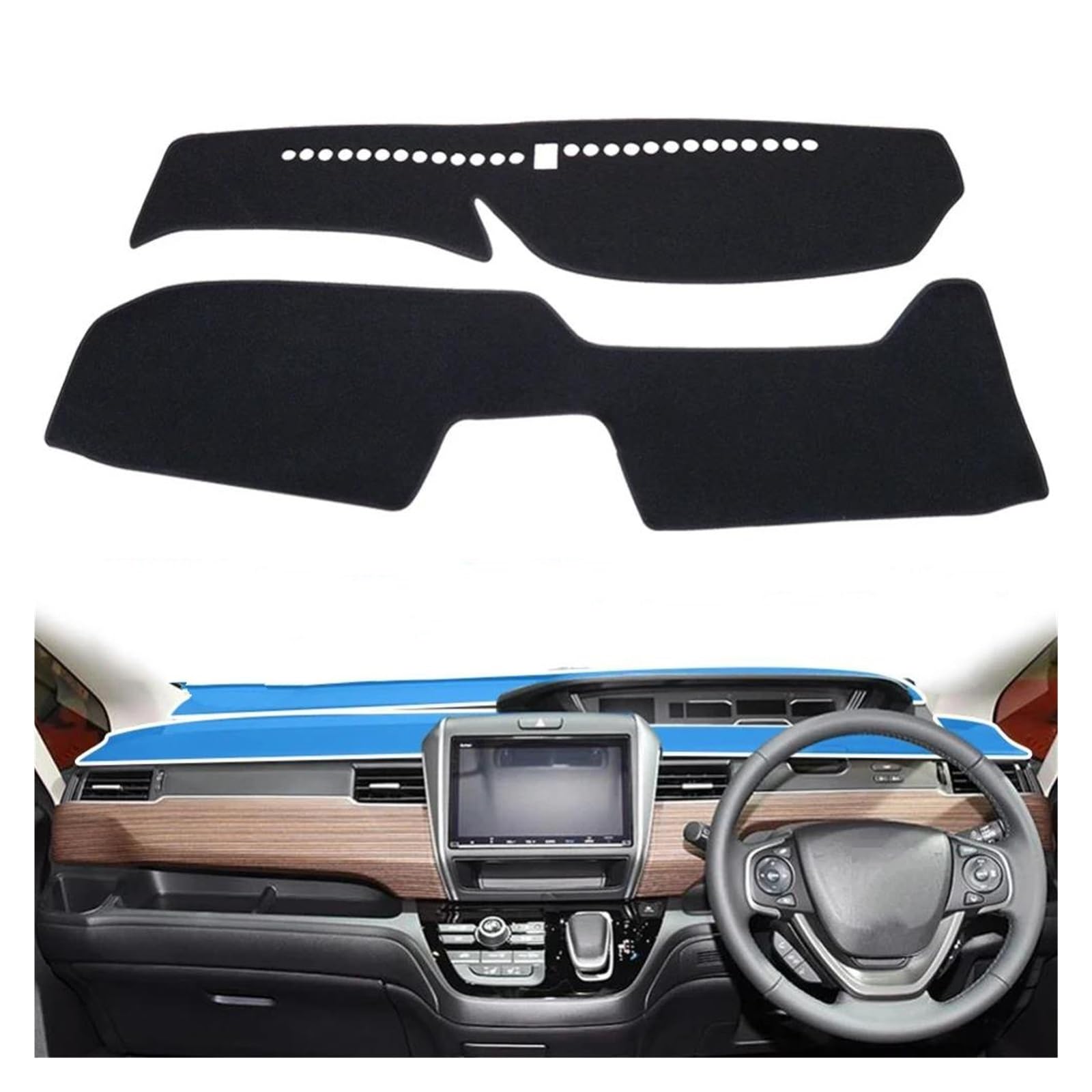 Dashboard Matte Für Freed GB5 GB6 GB7 GB8 2017-2020 Sonnenschutz Vermeiden Licht Pads Instrument Panel Teppiche Auto Dashboard Abdeckung Matten Center Konsole Armaturenbrett Matte(Flannel Black,LHD)