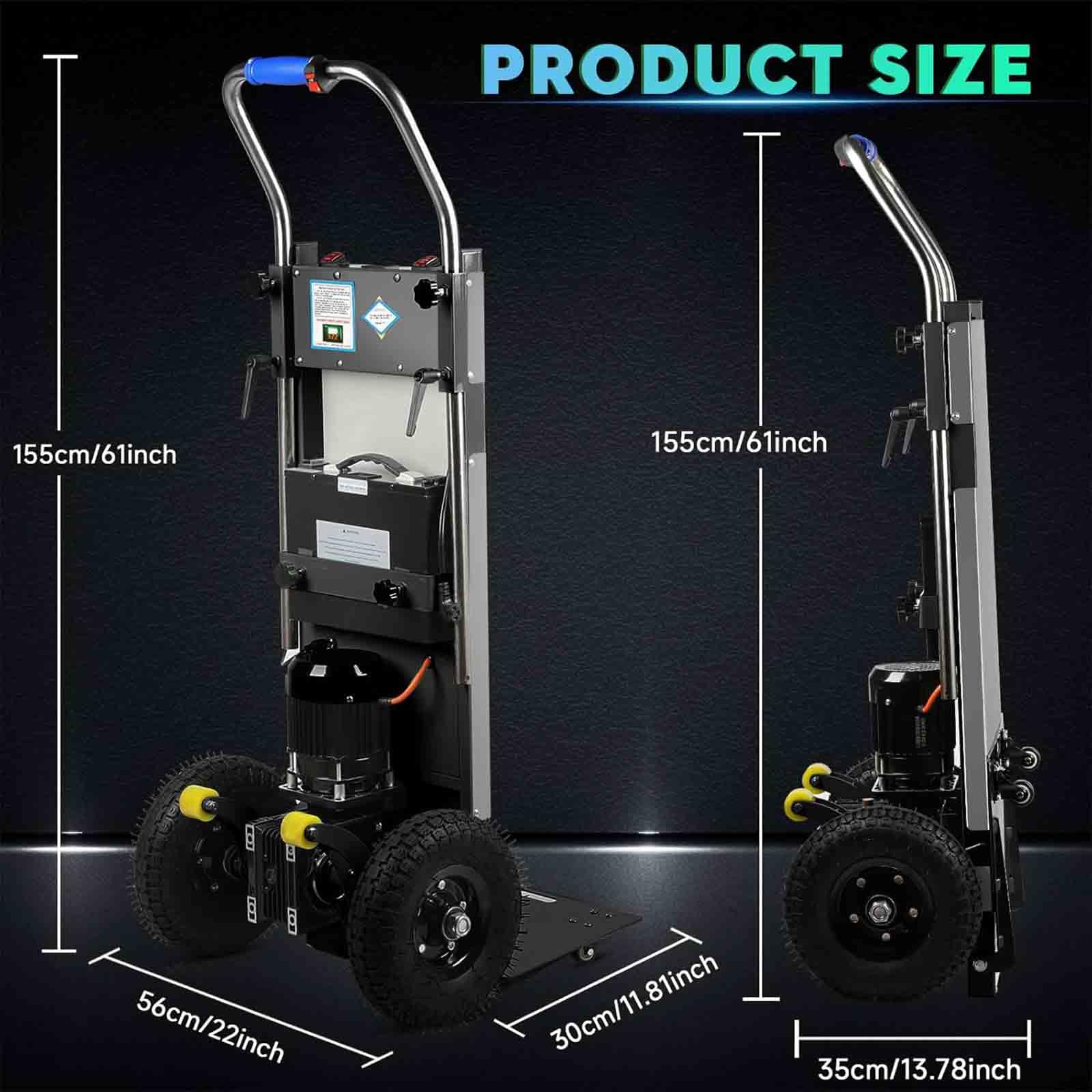 Montascale Elettrico da 1200 W, Carrello per Sacchi per Oggetti Pesanti, Motore brushless, Batteria Rimovibile, capacità di carico (400 kg) Sali e scendi Le Scale Senza Sforzo,B