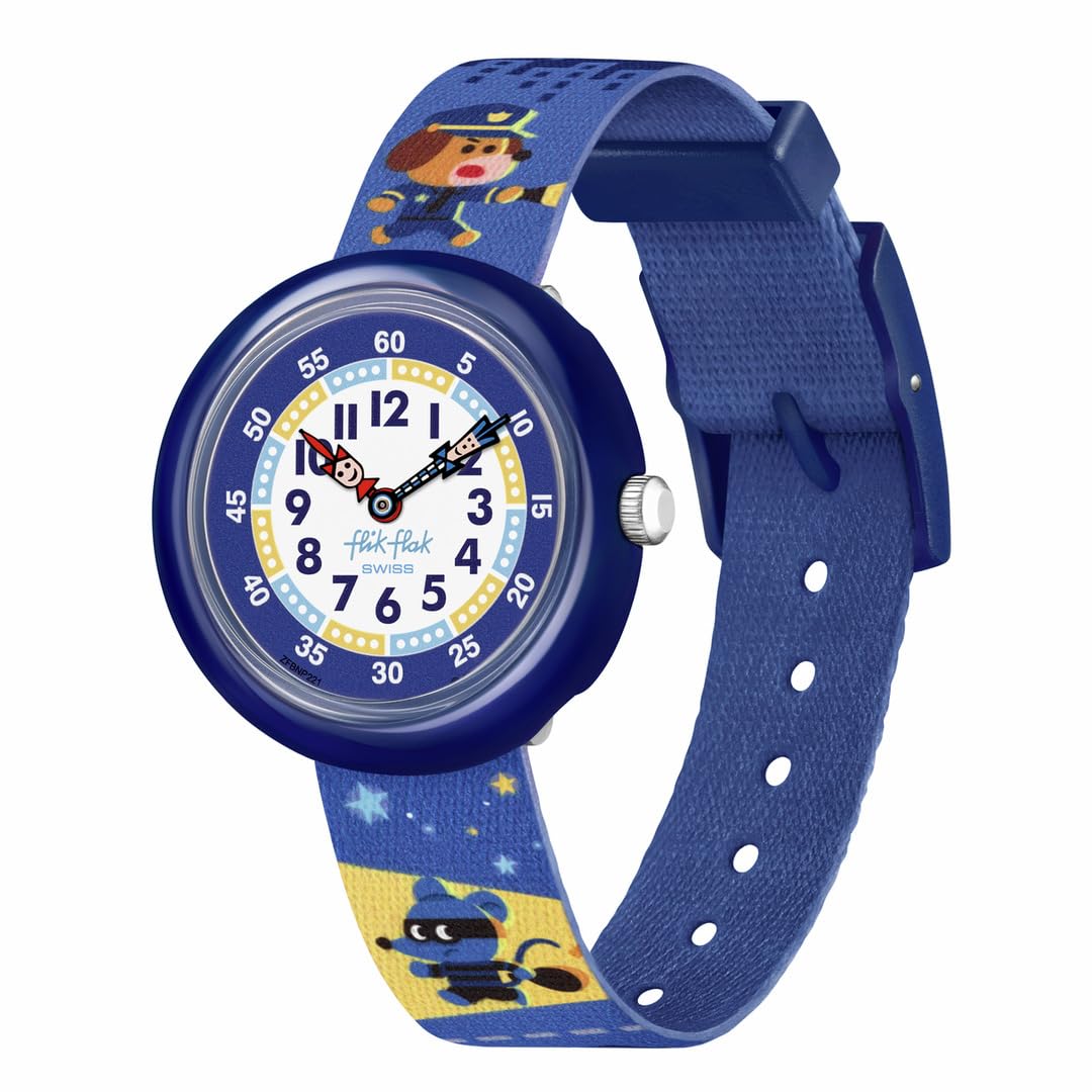 Flik Flak Unisex Kids Watch Casual Blue Bio-sourced Quartz Paws UP