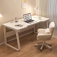 WXJHL Gaming Desk - Modern Simple PC Computer Writing Table for Home Office Bedroom, Sturdy Wood Frame 178 lbs Capacity